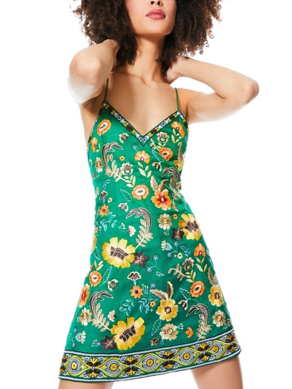 Alice + Olivia Tayla Embroidered Mini Dress